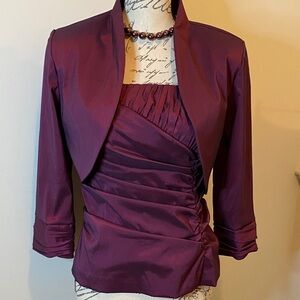 R&M Richards Deep Purple Satin Jacket and Top